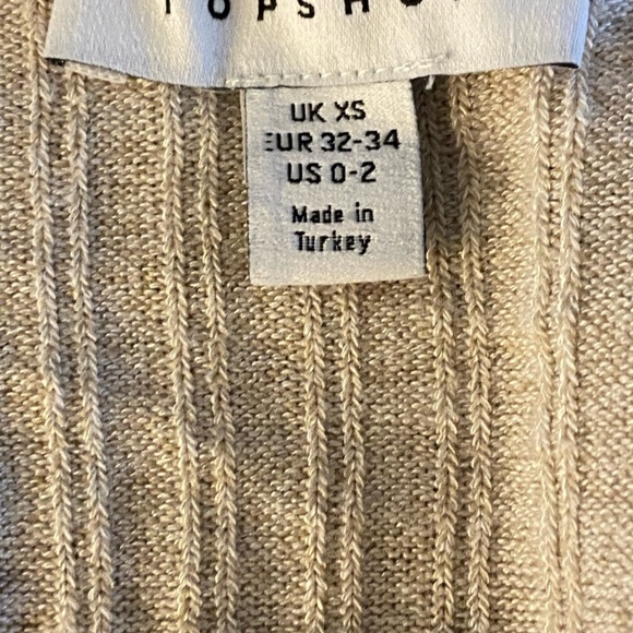 TopShop Crop Sweater Open Front With Tie Size XS - Picture 3 of 16